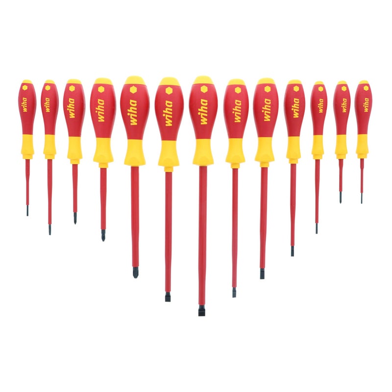 Wiha 32094 Slotted & Phillips Insulated Screwdriver Set, 13 Piece, 1000V VDE, SoftFinish Handle, Black Oxide - Image 3